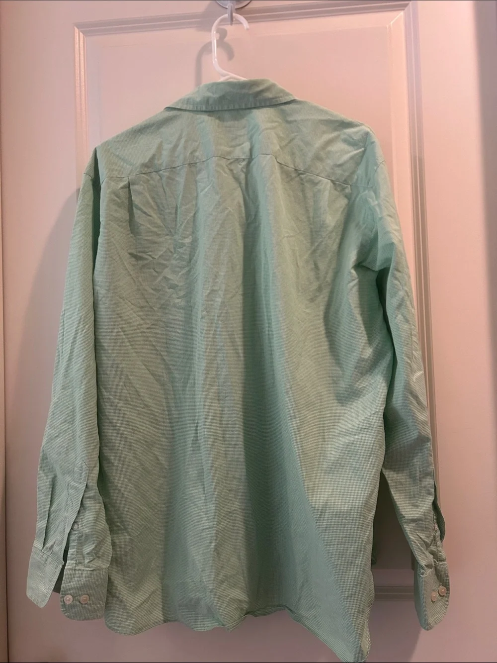 J. Crew 100’s 2-Ply 100% Cotton Gingham Long-Sleeve Dress Shirt L (16-16.5)green